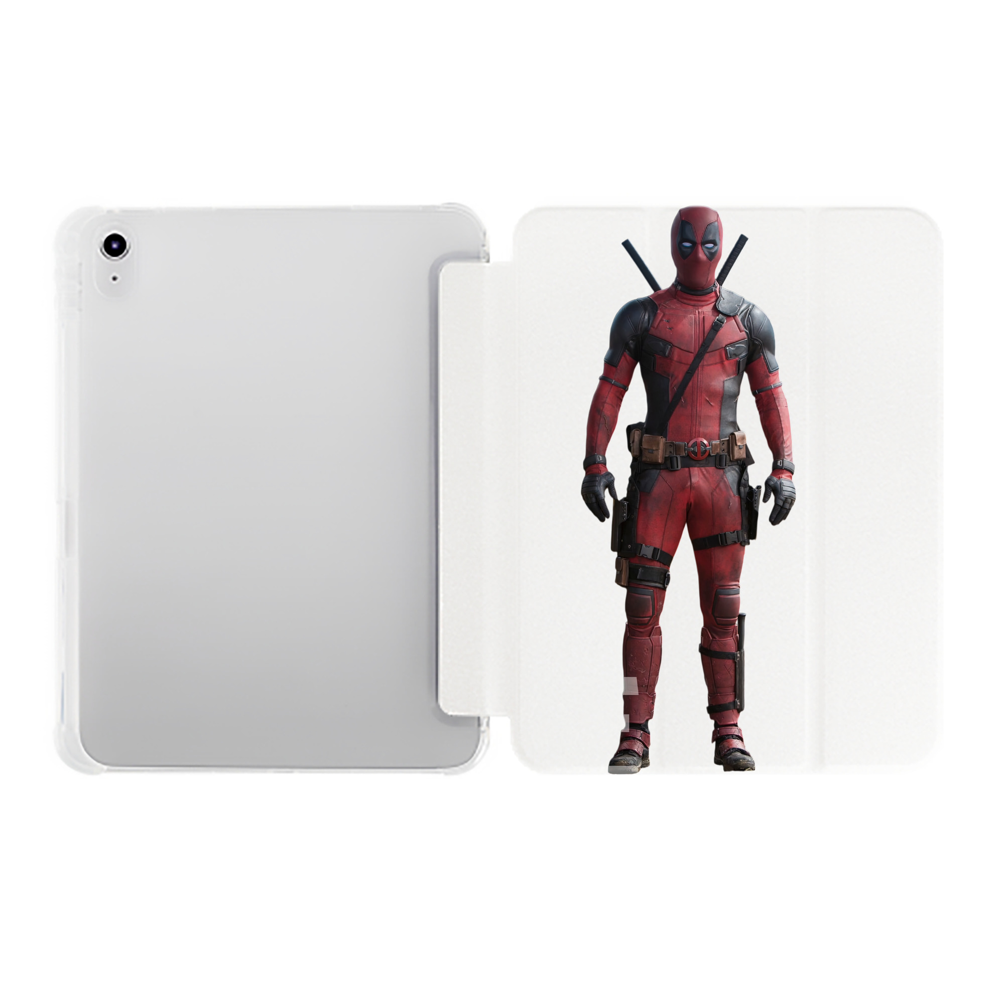 （画像用） Deadpool デッドプール IPad ケース ペン収納付き 三つ折りスタンド PUレザー×シリコン 対応機種9.5/10.5/10.9インチ